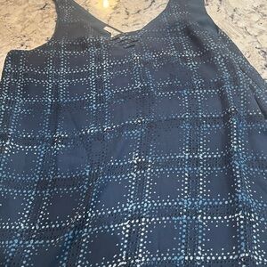 Maurices Navy and White Checkered Sleeveless Blouse